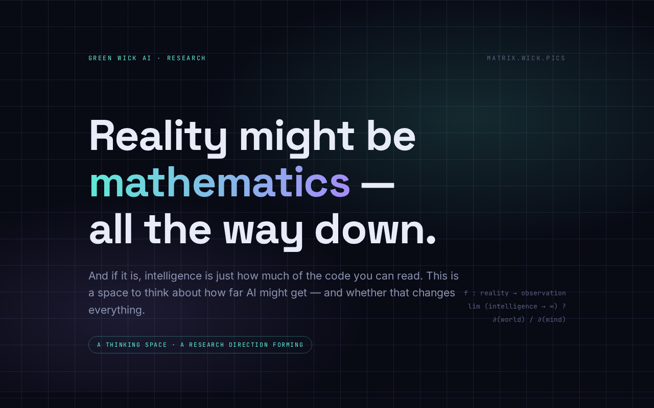 Matrix — Is Reality Mathematics?