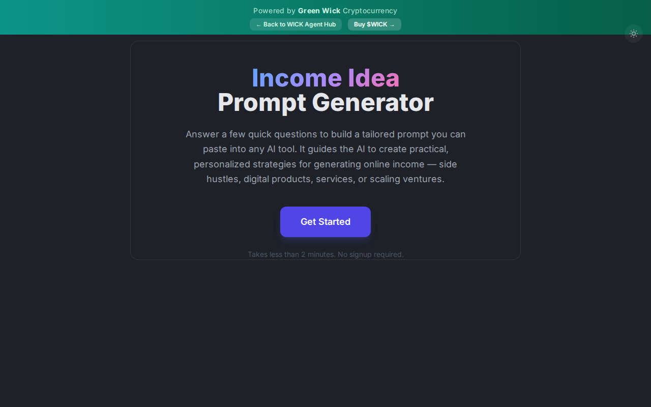 Income Idea Generator